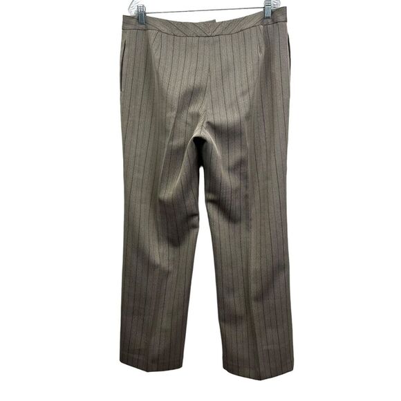 Evan Picone Womens Dress Pants Stripe Flat Front Slash Pockets Lined Taupe Sz 14 - Picture 5 of 6
